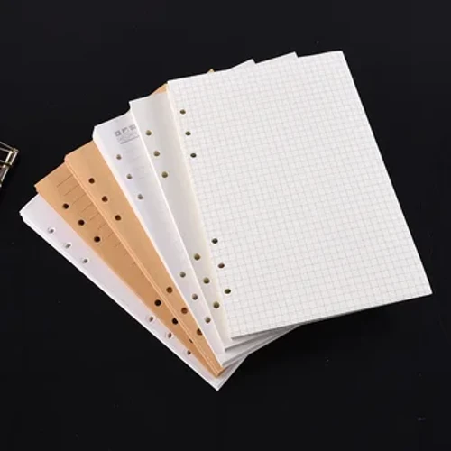 A5 A6 A7 Đen Thủ Công Trắng Rời Lá Notebook Đổ Xoắn Ốc Chất Kết Dính Bên Trong Dòng Trang Chấm Lưới Bên Trong Giấy Văn Phòng Phẩm