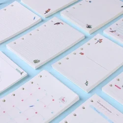 2024 45 Sheets Kawaii A5 A6 Loose Leaf Notebook Paper Refill Spiral Binder Index Mga Panloob na Pahina Buwanang Lingguhang Araw-araw na Planner Agenda