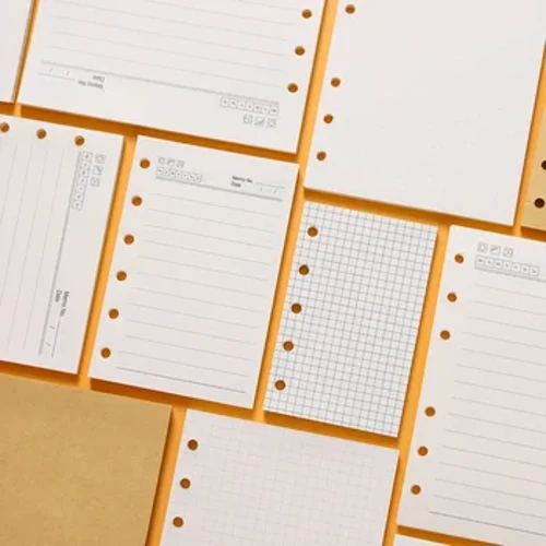 Kiʻekiʻe kiʻekiʻe Ring Binder Notebook A7 Insert Refills 6 Loose Leaf Spiral Diary Planner Inner Core 100g Pepa