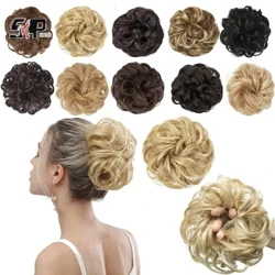 Estyniadau Bynsen Gwallt Synthetig 6 Fodfedd Blêr Curliog Elastig Gwallt Scrunchies Darnau Gwallt Chignon Donut Updo Gwallt Darnau i Ferched