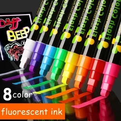 6 mm-ko klarion likidoa ezaba daitekeen LED markatzaile fluoreszenteen errotulatzaile jantzia arbelerako beirazko leihoetarako iragarkizko klarionetarako