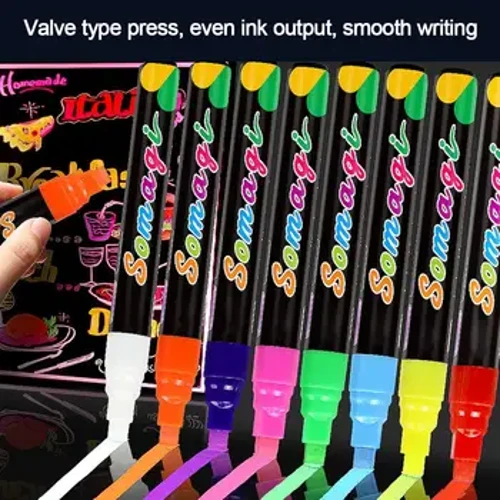 Mabubura Liquid Chalk Marker Pen LED Writing Board Salamin Window Art Art Marker Pen Blackboard Graffiti Fluorescent Marker