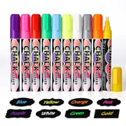 8 Màu Chất Lỏng Phấn Bút Xong Xóa Được Đèn LED Nhiều Màu Bảng Viết Cửa Sổ Kính Nghệ Thuật Đánh Dấu Trẻ Em Tranh Bảng Đen