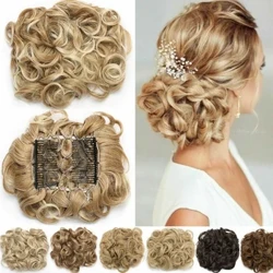S-noilite Syntetický VEĽKÝ Hrebeň Clip In Predlžovanie kučeravých vlasov Chignon Vlásenky Ženy Updo Cover Predlžovanie vlasov Drdol