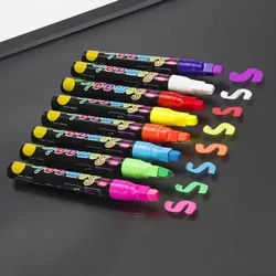8 Màu Cao Cấp Huỳnh Quang Chất Lỏng Phấn Bút Neon Bút Cho Đèn LED Bảng Viết Bảng Đen Kính Tranh Graffiti Văn Phòng