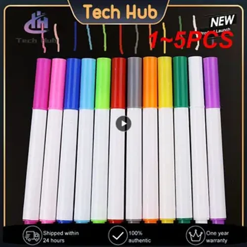 1 ~ 5PCS Set Verschidde Faarwen Waasserléislech Flëssegkräid Kanner Zeechnen Pen Non-Staub Board Chalk Marker Léiermaterial