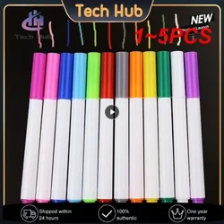 1~5er-Set, verschiedene Farben, wasserlösliche Flüssigkreide, Kinder-Zeichenstift, staubfreier Tafelkreidemarker, Lehrerbedarf