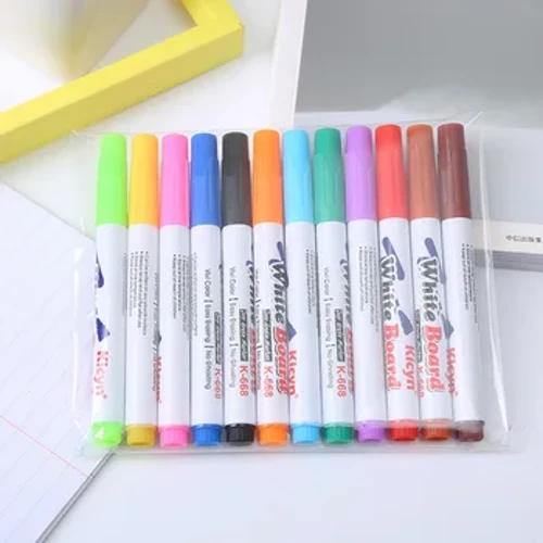 Knysna 12 färger Whiteboard Marker Penna Raderbar Färgglada Marker Pennor Flytande Krita Pennor Skola Kontor Skriva Måla Stationär