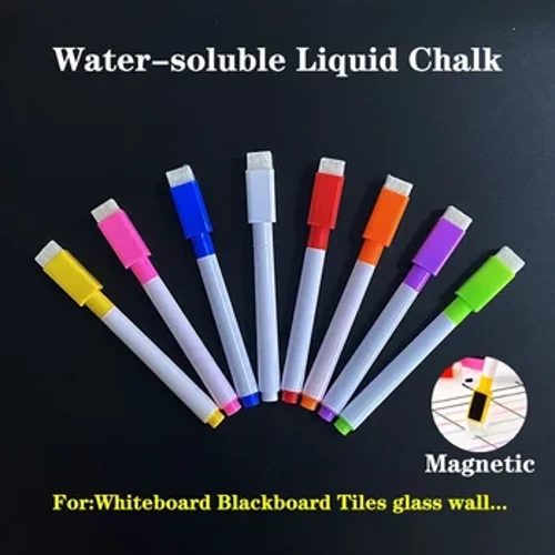 Stylo de tableau noir 8 couleurs, marqueur de craie liquide soluble dans l'eau, craie effaçable sans poussière pour fournitures scolaires, fournitures pour enseignants
