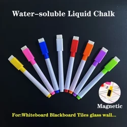 Stylo de tableau noir 8 couleurs, marqueur de craie liquide soluble dans l'eau, craie effaçable sans poussière pour fournitures scolaires, fournitures pour enseignants