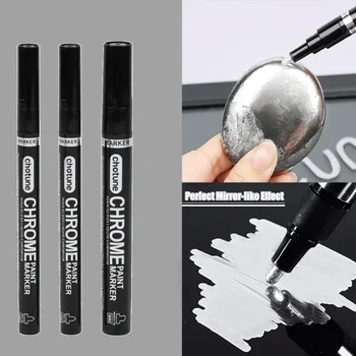 1Pcs Chrome Ispilu Errotulatzaile Zilarrezko Markagailu likidoa txarteletarako, Kartelak, Rock-katiluak, Zeramika, Beira, Metalezko Artisautza Pintura Pen