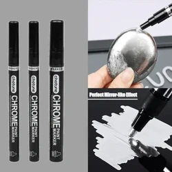 1Pcs Chrome Mirror Alama ya Silver Alama ya Kalamu ya Kioevu ya Kadi, Mabango, Vikombe vya Mwamba, Kauri, Kioo, Kalamu ya Rangi ya Ufundi wa Metali