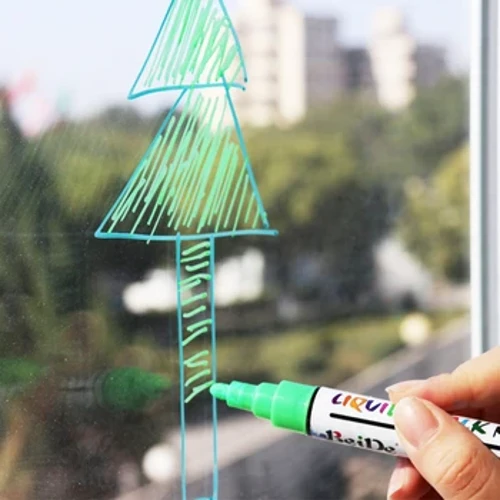 Alama za Kioevu za Chaki Zinazoweza Kufutika Ubao wa Fluorescent Kioo cha Kioo cha Windows Kalamu za Alama za LED