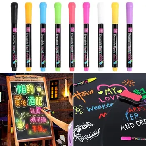 Aml-liw Blackboard Graffiti Gwydr Peintio Ffenestr Pen Sialc Hylif Uchafbwyntiau Bwrdd Gwyn Marciwr Celf Pen