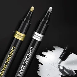 1-5Pcs Chrome Paint Marker Reflective Liquid Mirror Paint Pero 2 mm srebrno črnilo za DIY Car Styling Model Kovina Les Plastika Kamen