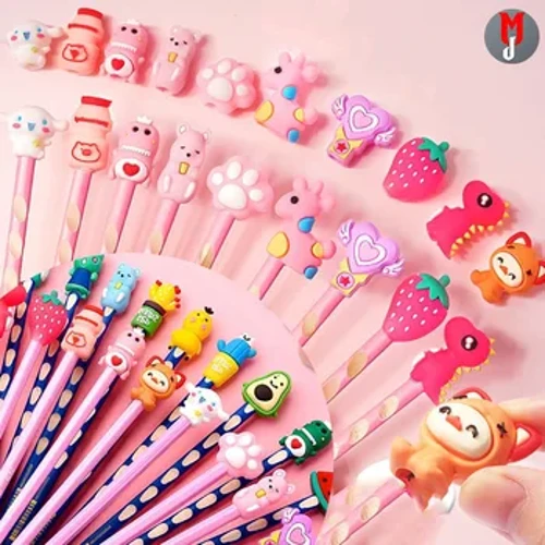 I-Cute Children's Sleeve Sleeve Cartoon Silicone Anti-Break Refill Pupil Pencil Protective Cap