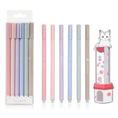Morandi – stylo à Gel frais Simple et créatif, mignon, Kawaii, capuchon à séchage rapide, neutre, fournitures de papeterie pour Journal, 6 pièces/ensemble