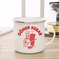 Doner Kebab Enamel cwpan coffi gwin cwrw sudd diod cwpan te mwg cartref set win cegin