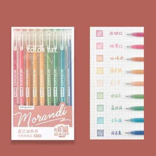 9Pcs/set I-Creative cute morandi Ipeni lejeli elincane elilula elilula lombala omusha we-kawaii Ukomisa ngokushesha Ikhephu yepeni elingathathi hlangothi Izimpahla zokubhala