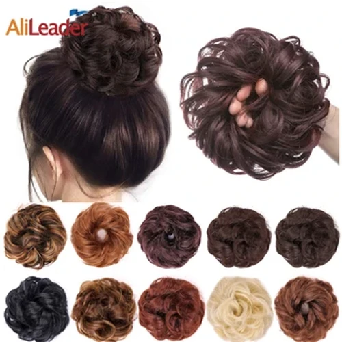 Lokkis juuksekukk Sünteetiline juuksekukk Chignon elastsed ribad hobusesaba lokkis juuksepikendus Lühikesed juuksed räpane sõõrik hobusesaba naistele