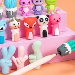 Caipíní Peann luaidhe gleoite Leid Pencil Silicone Clúdach Clúdaigh Peann luaidhe Síneadh Gabhálais Kawaii Soláthairtí Stáiseanóireacht Scoile Do Mhic Léinn