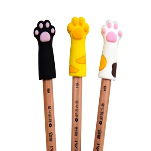 1/3pcs Clúdach Peann Ceapa Silicone Neodrach Clúdach peann luaidhe Soláthairtí Neamhghnách Scoile Soláthairtí Bog Rubair Scoil Gleoite An Chóiré Cartún Pvc A Cat's Lap