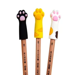 1/3 pièces Couverture De Stylo Capuchon En Silicone Couverture De Crayon Neutre Fournitures Scolaires Insolites En Caoutchouc Souple Mignon École Corée Dessin Animé Pvc Une Patte De Chat