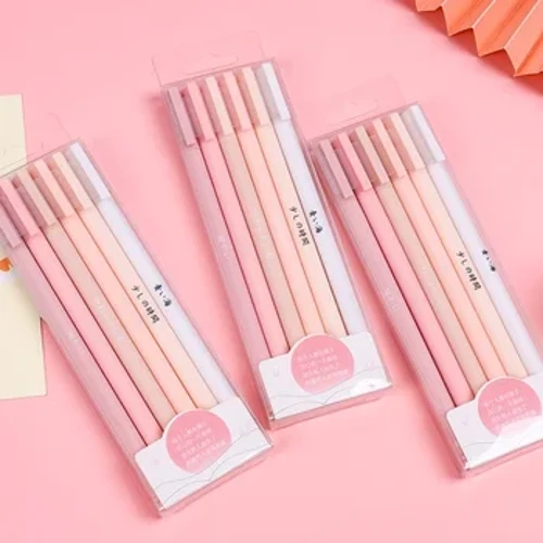 6 unids/set creativo lindo Morandi pluma de Gel Simple Kawaii tapa de secado rápido suministros neutros juego de pluma de Gel