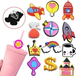 1PCS PVC Crown Upinde wa mvua Kioo cha Kioo Topper Kwa Tumbers Rangi Kinywaji Jalada Nyasi Kidokezo Pesa Topper Zawadi Mapambo Cap