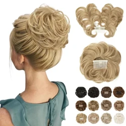 Gwallt Synthetig Blêr Bynen Gwallt Ochr Clip Crib mewn Hairpieces Naturiol Donnog Amlbwrpas Arddulliau Addasadwy Hairpiece ar gyfer Merched