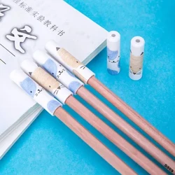 6 Pcs/set Cute Fox Pensil Protector Cover Mahasiswa Pena/Pensil Extender Cap Sekolah Kantor Alat Tulis Pasokan