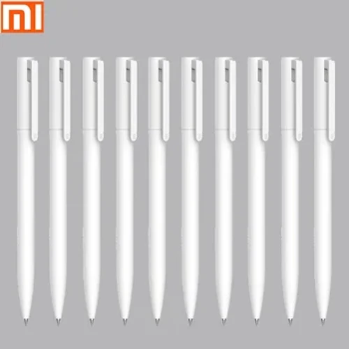 Eredeti Xiaomi Mi Gel Pen 10 db 0,5 mm-es fekete utántöltő, kupak nélküli Bullet Pen Smooth Switzerland MIKRON Nib japán tinta