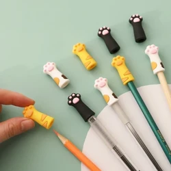 3st Söt Cat Paw Pencil Cap Set Silikon Soft Touch Pennskydd för flera former Brevpapper Skola Student Kontorsmaterial Present