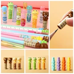 4pcs Cute Katuni Penseli Cap Kalamu ya Jalada la Penseli Extender Wanafunzi wa vifaa vya vifaa vya vifaa vya Penseli Mlinzi wa Penseli