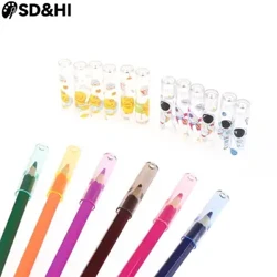 6 pçs/set bonito dos desenhos animados lápis protetor capa estudante caneta/lápis extensor boné escola escritório material de papelaria