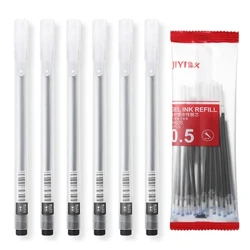 Pixuri cu bilă cu cerneală gel, în stil simplu japonez, cu capac înghețat, cu vârf de ac cu vârf fin de 0,5 mm, uscare rapidă, scriere netedă, rezerve albastre