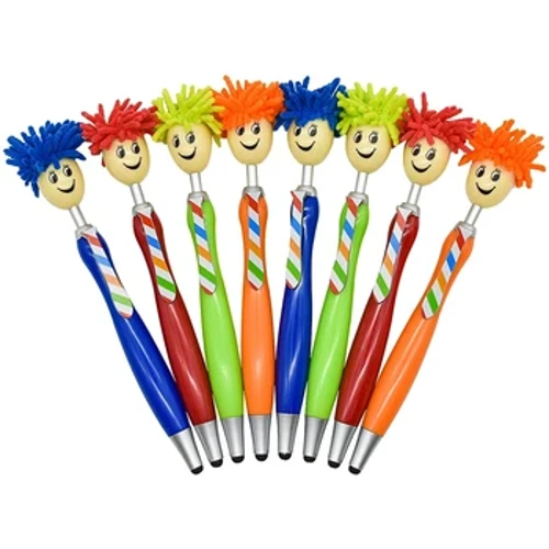 8PCS Mop Head Topper Pens Screen Cleaner Pens 3-in-1 Stylus Pen Duster Creative Ballpoint Pens no nā keiki makua kula hale kūʻai hale.