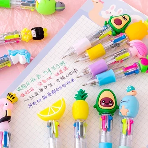 1 Chiếc Hoạt Hình Dễ Thương Điều Dễ Thương Đầu 4 Màu Mini Bút Bi Màu 0.5MM Trường Vật Dụng Văn Phòng quà Tặng Văn Phòng Phẩm