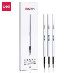 3PCS/BOSC Deli S210 0.5mm Ceann Urchair Peann Neodrach Croílár Glóthach Peann Athlíonta Dath Dubh Peann Athlíonta 99mm Peann Glóthach Deli S99