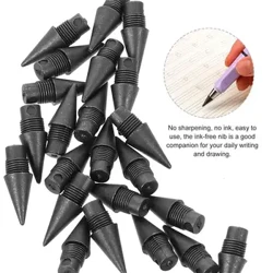 30st Pennor Nibb Ritning utan skärpning av pennor Byt ut huvuden Grafit NIB Inkless Pencils Tips Ersättbara påfyllningar Penna Nibs