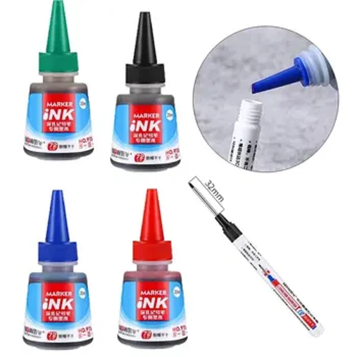1Pcs 20ml Mahabang Head Marker Pen Refill Ink Marker Pen Itim Pula Asul 3 Kulay Refill Ink Agad na Natuyo ang Tinta