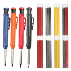 Carpenter Mekanisk Blyant Med Spisser For Trebearbeidingskonstruksjon Langt hode Solid Carpenter Pen Skolerekvisita