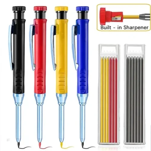 2.8 Mm Solid Tukang Kayu Pensil Mekanik dengan Rautan untuk Konstruksi Kayu Kepala Panjang Tukang Kayu Pensil Alat Tulis Pasokan