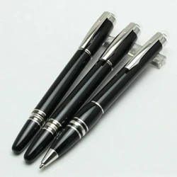 Kalamu ya Monte Ballpoint ya Ubora wa Juu/Kalamu ya Mpira wa Roller/Peni ya Chemchemi ya Anasa MB Kalamu Nyeusi ya Metali Iliyopachikwa Kichwa cha Kioo Zawadi Bora