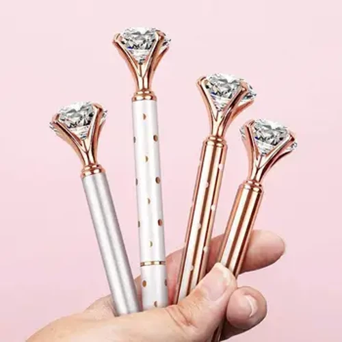 Mataas na kalidad Glitter Crystal Diamond na sumbrero Modelo ng Opisina ng Negosyo Stationery ng paaralan Ballpoint Pen 1.0mm Pinansyal na ball point pen