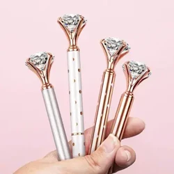 Yüksek kaliteli Glitter Kristal Elmas şapka Modeli Iş ofisi Okul kırtasiye Tükenmez Kalem 1.0mm Finansal tükenmez kalemler