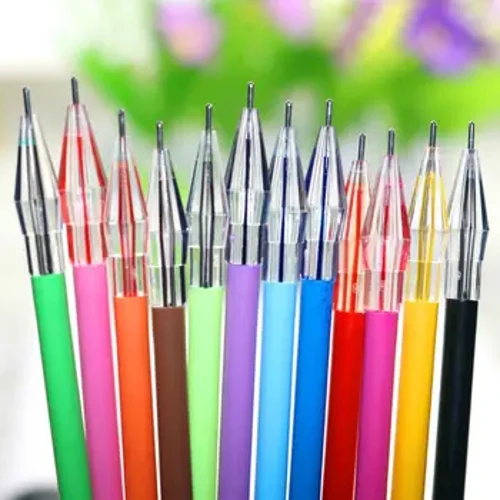 Manuia Manaia Sapalai Ofisa Taimane Ulu 12 Lanu A'oga meatusi peni toe faatumu 12 Pcs Gel Pen Cartridge Neutral Pen Toe Faatumu.