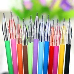 Sáng Tạo Dễ Thương Vật Dụng Văn Phòng Đầu Kim Cương 12 Màu Sắc Trường Văn Phòng Phẩm Bút Nạp Lại 12 Chiếc Bút Gel Hộp Mực Trung Lập Bút Đổ Lại