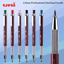 Uni Cơ Bút Chì 2.0mm MH-500 Bút Kim Loại Cầm Lục Giác Dính Đầu Dày Phác Thảo Tranh Đặc Biệt Văn Phòng Phẩm