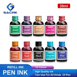 30 ml/fles pure kleurrijke vulpeninkt universele navulling gladde vloeistof 10 kleuren